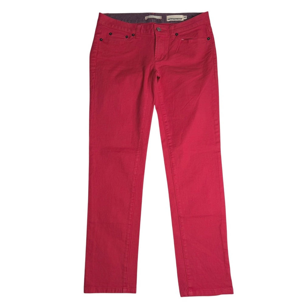 GAP‎ Established 1969 Colored Denim Casual Pants Watermelon Pink Womens 27